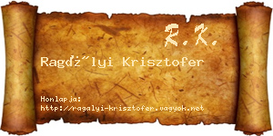 Ragályi Krisztofer névjegykártya